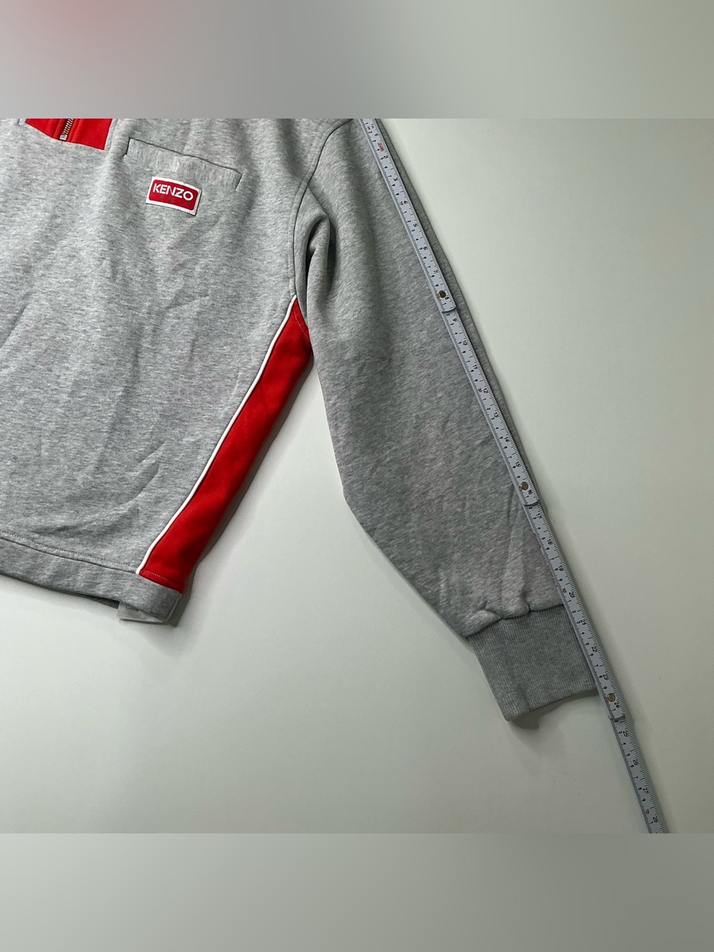 KENZO Sweatshirt Floral Rose embroidered CrewNeck pullover heater gray Preowned - Picture 8 of 10